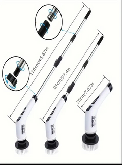 Electric Spin Scrubber – 7 Brush Heads & Adjustable Extension Handle
